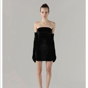 NWT Miscreants London x Revolve Black Velevet Cupid Mini Dress Size XS No Gloves